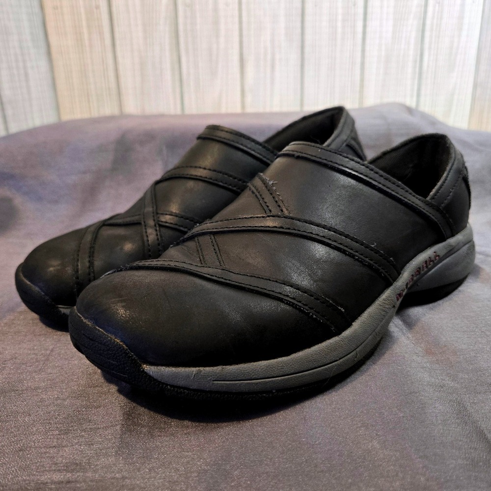 Merrell Jovilee Lattice Womens Size 7.5‎ Leather Slip On Clog Mule Shoes
